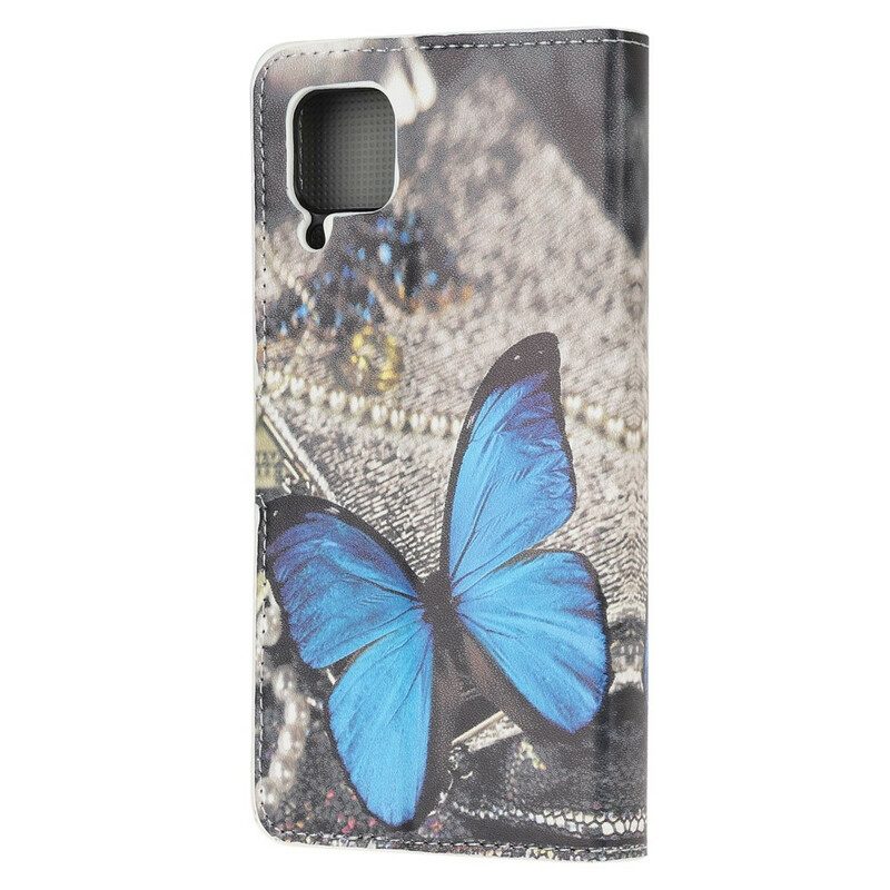 Flip Case voor Huawei P40 Lite Blauwe Vlinder