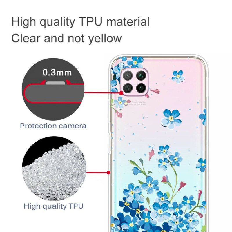 Hoesje voor Huawei P40 Lite Boeket Van Blauwe Bloemen