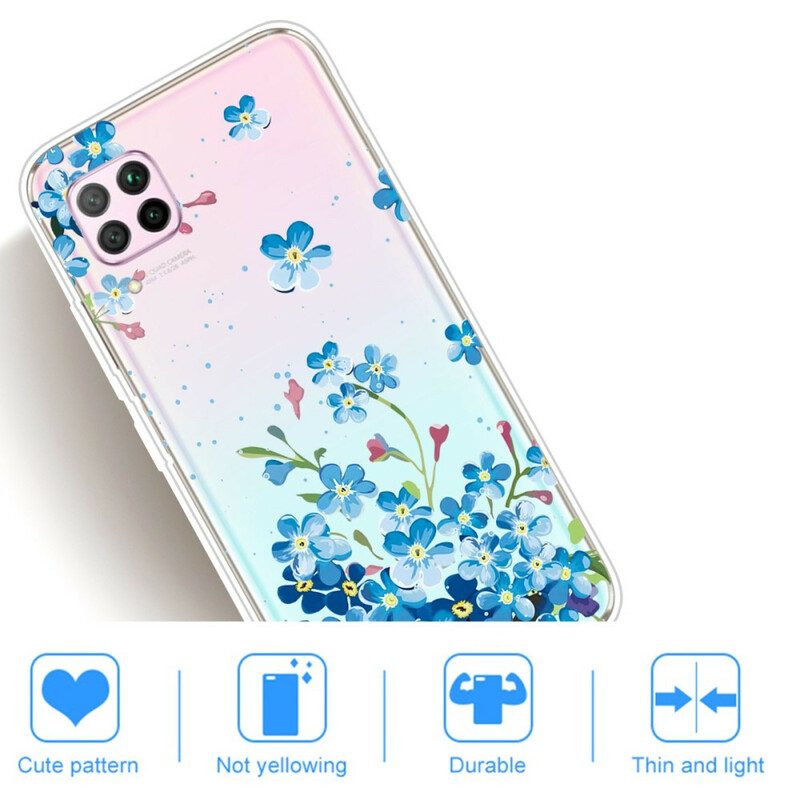 Hoesje voor Huawei P40 Lite Boeket Van Blauwe Bloemen