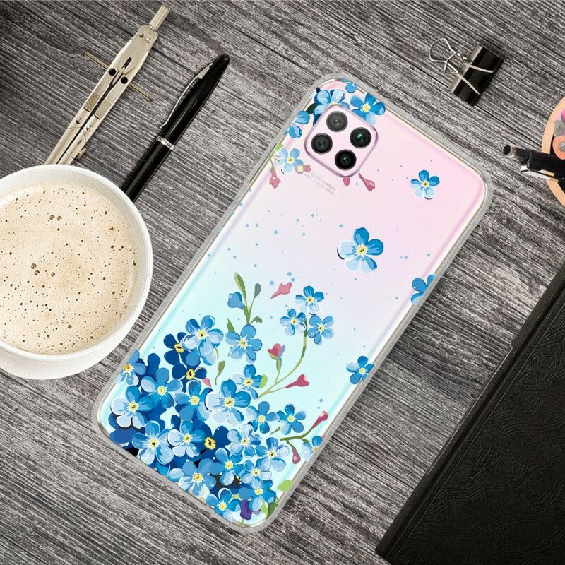 Hoesje voor Huawei P40 Lite Boeket Van Blauwe Bloemen