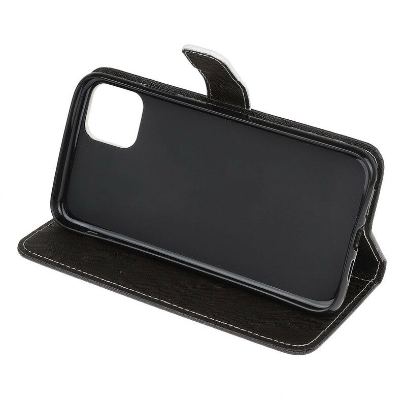 Folio-hoesje voor iPhone 13 Pro Met Ketting Luipaard Met Bandjes