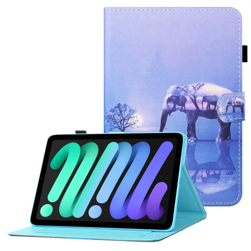 Folio-hoesje voor iPad Mini 6 (2021) Olifanten Kunst