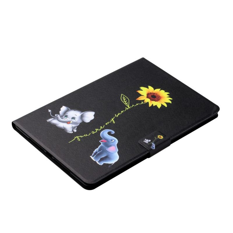 Folio-hoesje voor iPad Mini 6 (2021) Zonnebloem Olifanten