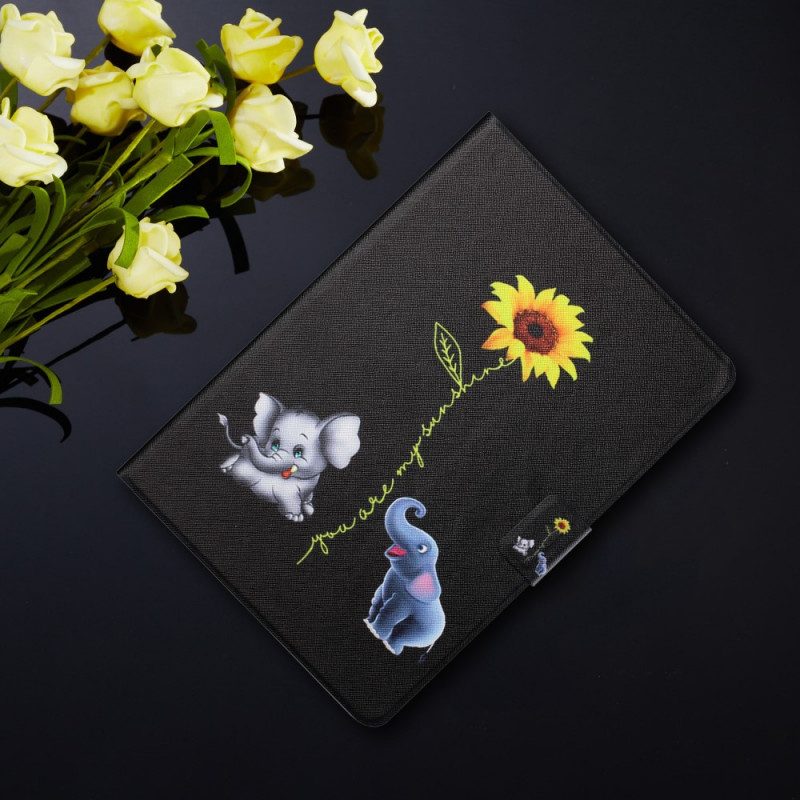 Folio-hoesje voor iPad Mini 6 (2021) Zonnebloem Olifanten
