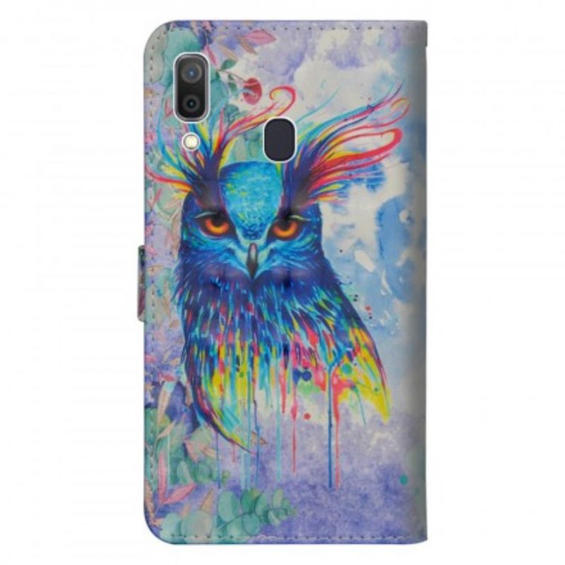 Folio-hoesje voor Samsung Galaxy A30 Aquarel Vogel