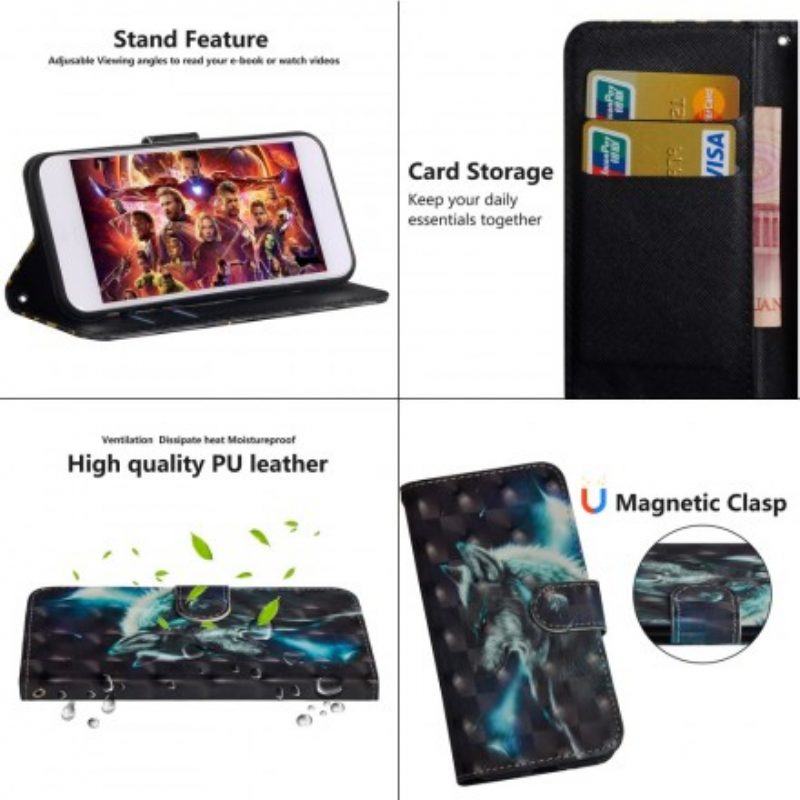 Folio-hoesje voor Samsung Galaxy A30 Majestueuze Wolf