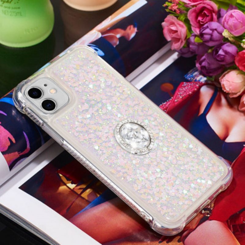 Hoesje voor iPhone 11 Pailletten Met Ring-steun Diamanten