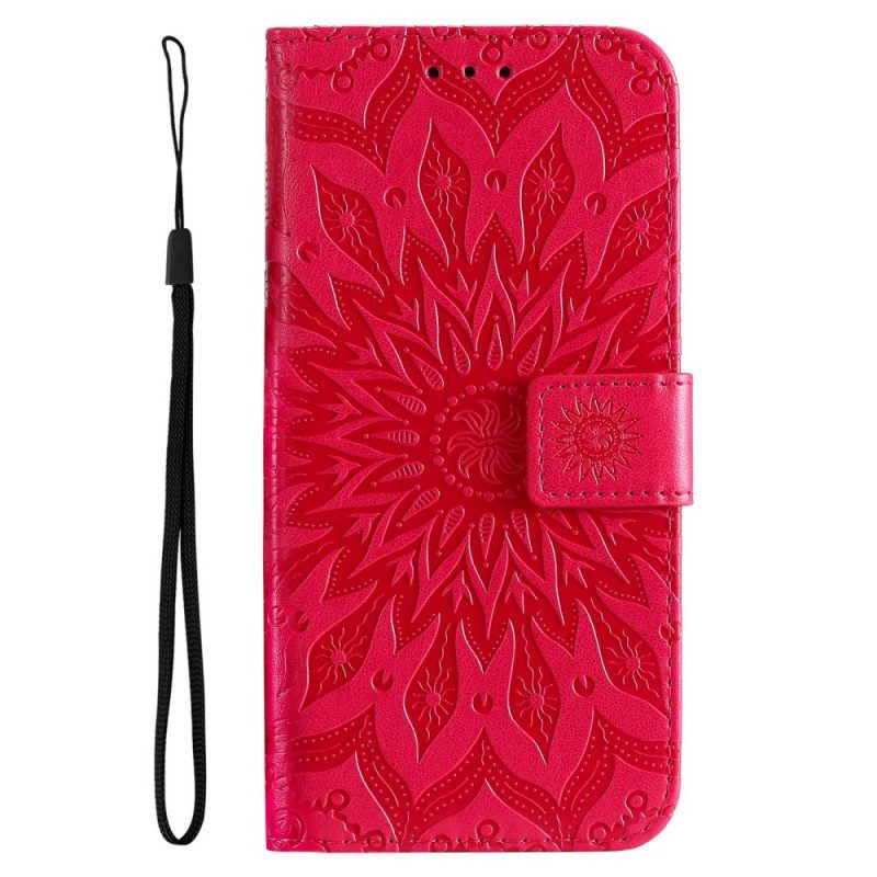 Leren Hoesje voor Vivo V23 5G Mandala Zon Met Lanyard