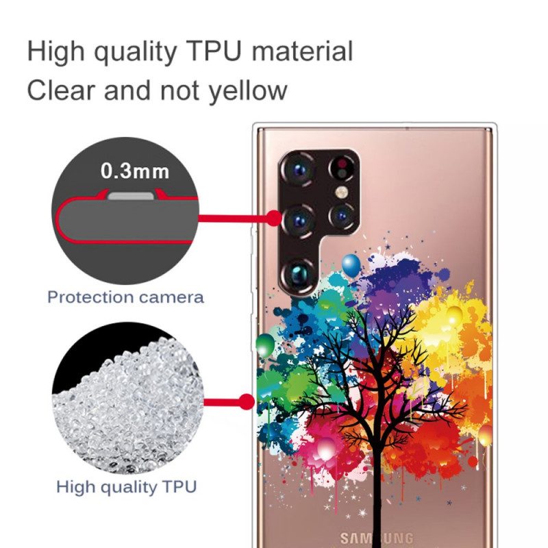 Hoesje voor Samsung Galaxy S22 Ultra 5G Naadloze Aquarel Boom