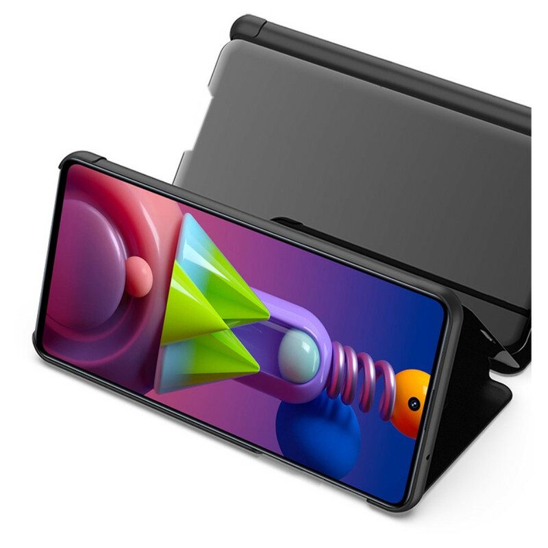 Bescherming Hoesje voor Samsung Galaxy M51 Spiegel En Kunstleer