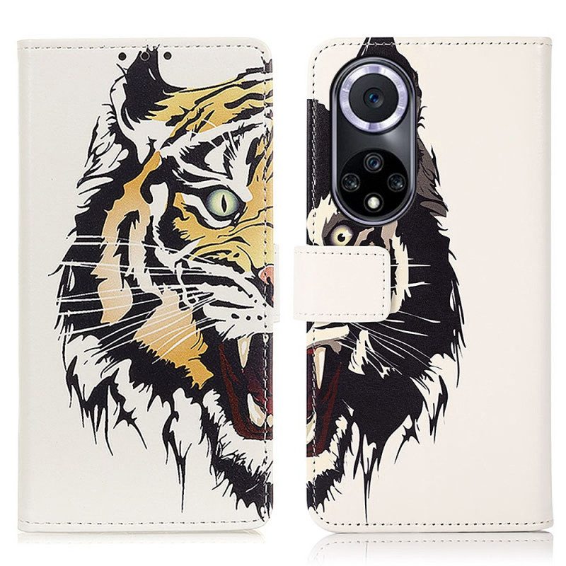 Folio-hoesje voor Huawei Nova 9 Woeste Tijger