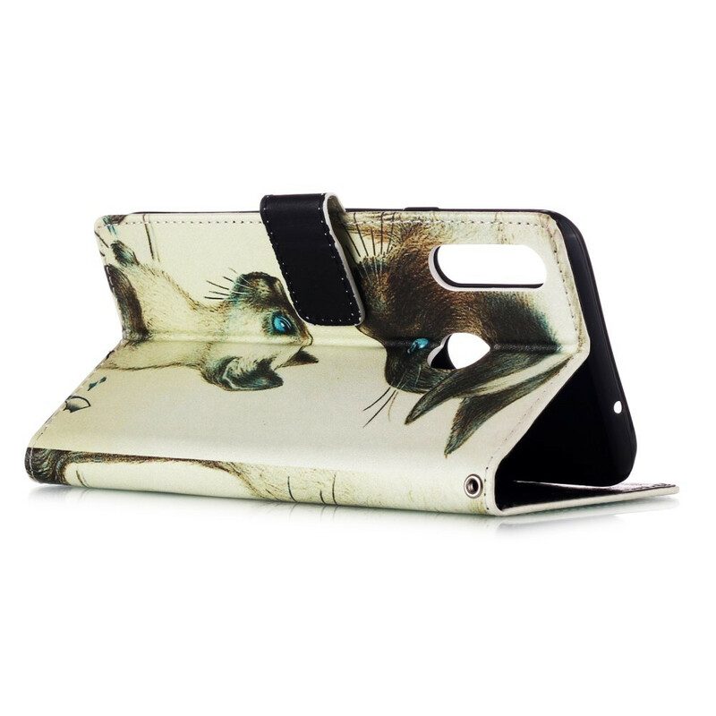 Folio-hoesje voor Samsung Galaxy A20s Kitten En Mama