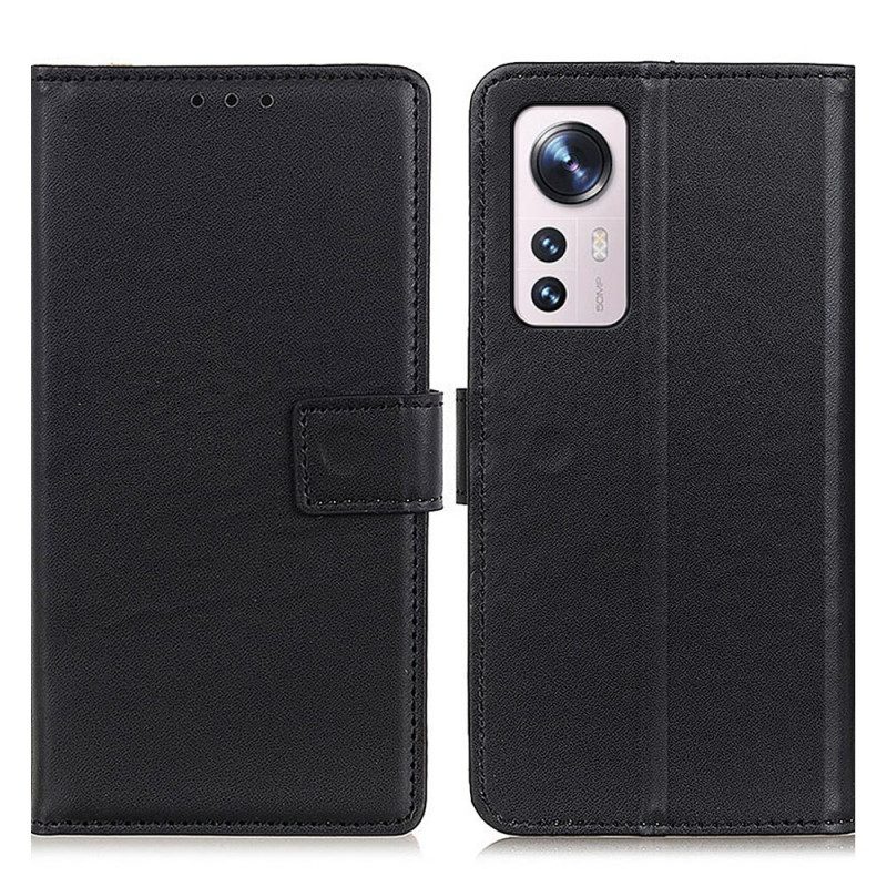 Folio-hoesje voor Xiaomi 12 Pro Effen Kunstleer