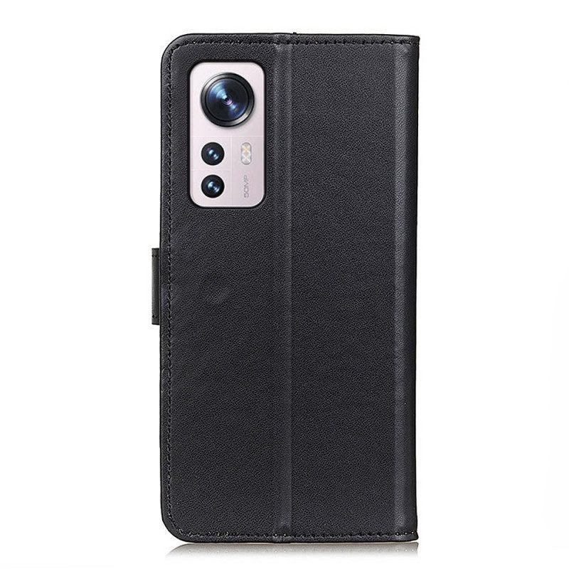 Folio-hoesje voor Xiaomi 12 Pro Effen Kunstleer