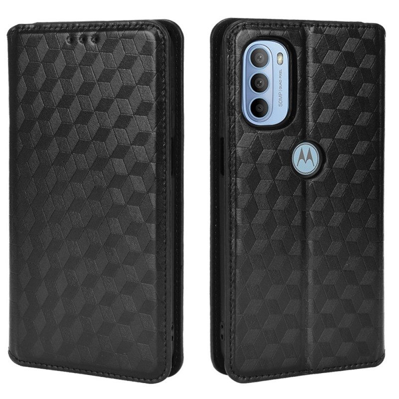 Bescherming Hoesje voor Moto G41 / G31 Folio-hoesje Diamant Leereffect