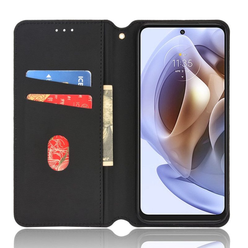 Bescherming Hoesje voor Moto G41 / G31 Folio-hoesje Diamant Leereffect
