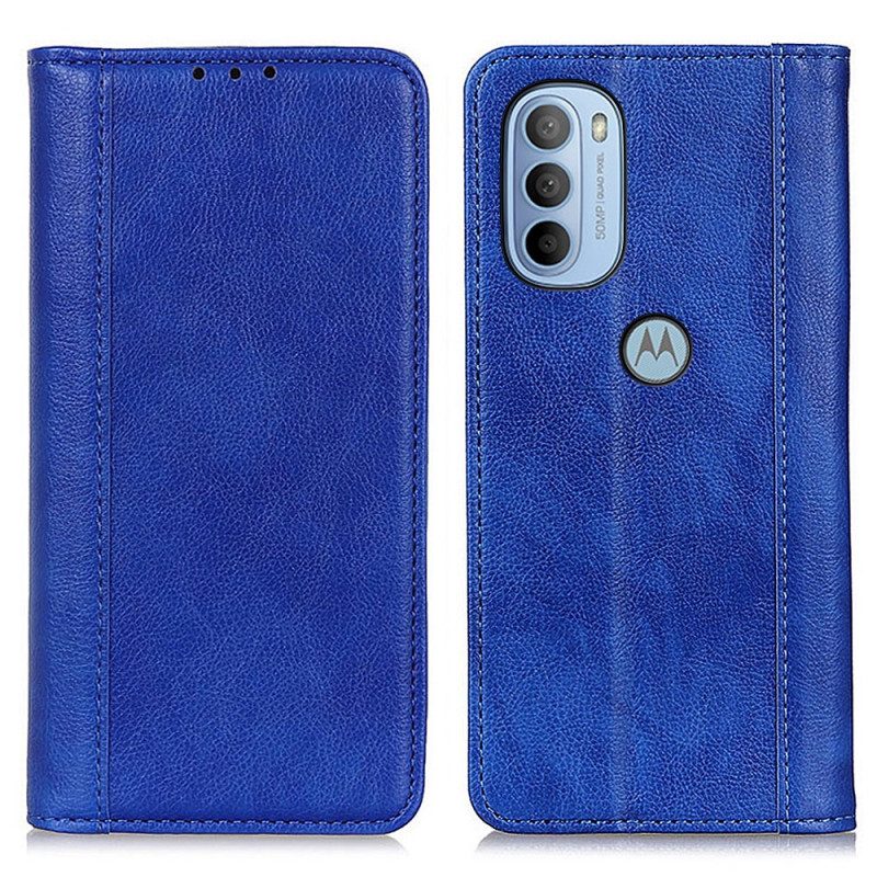 Bescherming Hoesje voor Moto G41 / G31 Folio-hoesje Elegantie Split Litchi Leer