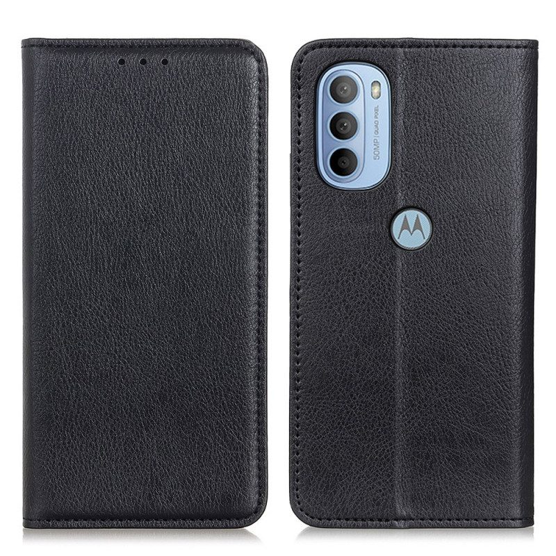 Bescherming Hoesje voor Moto G41 / G31 Folio-hoesje Mat Splitleer