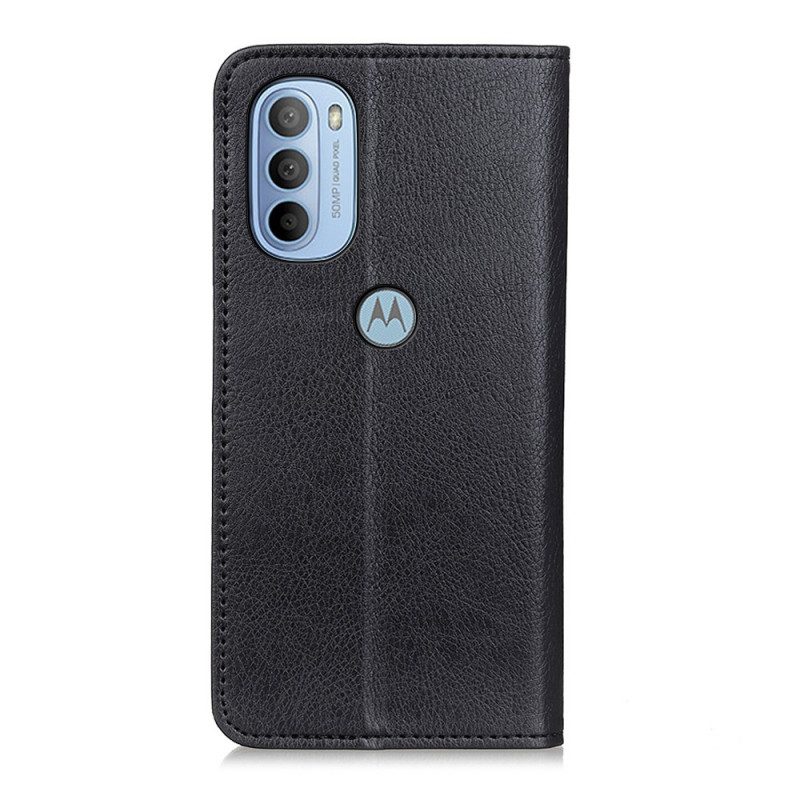Bescherming Hoesje voor Moto G41 / G31 Folio-hoesje Mat Splitleer