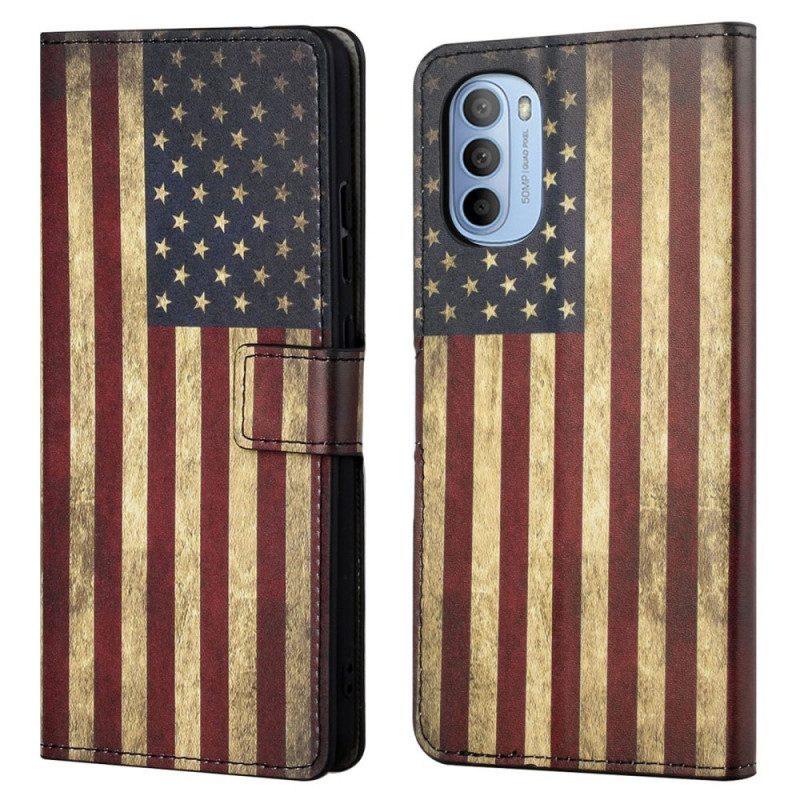 Folio-hoesje voor Moto G41 / G31 Amerikaanse Vlag