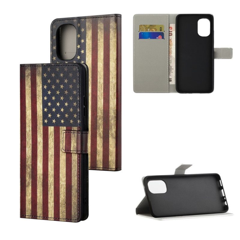 Folio-hoesje voor Moto G41 / G31 Amerikaanse Vlag