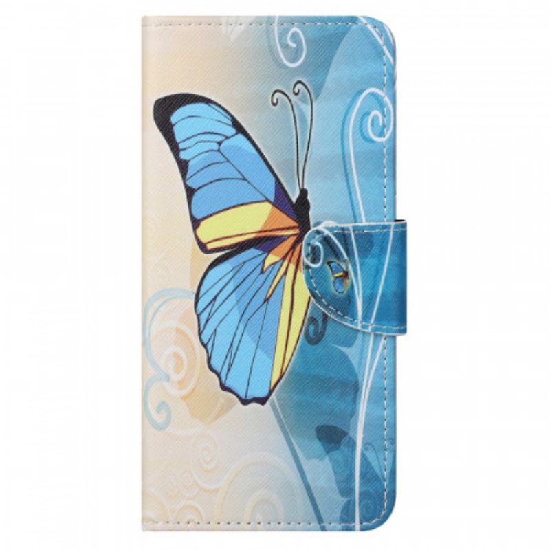 Folio-hoesje voor Moto G41 / G31 Blauwe En Gele Vlinder