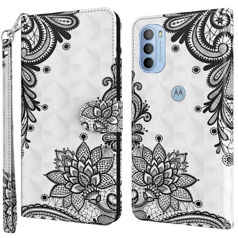 Folio-hoesje voor Moto G41 / G31 Chique Kant