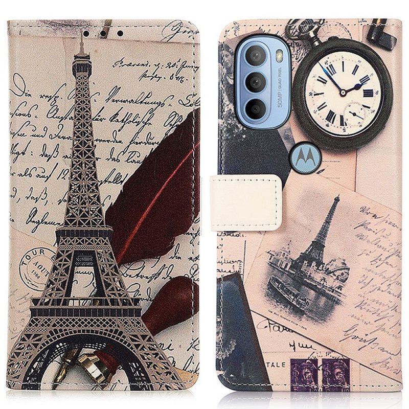 Folio-hoesje voor Moto G41 / G31 Dichters Eiffeltoren