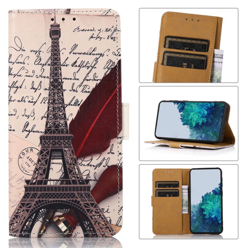 Folio-hoesje voor Moto G41 / G31 Dichters Eiffeltoren