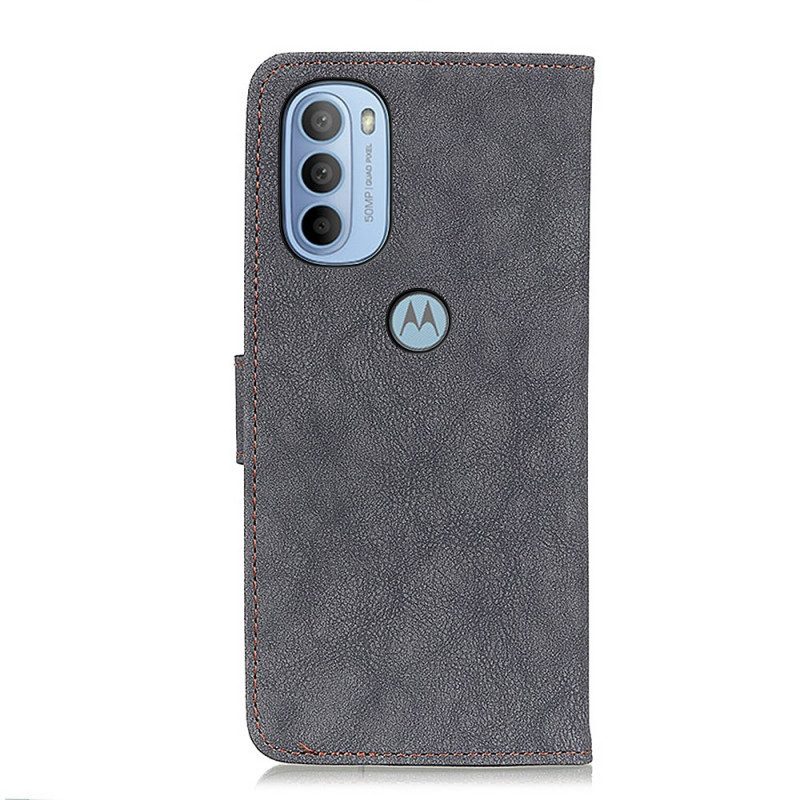 Folio-hoesje voor Moto G41 / G31 Khazneh Retro Split Kunstleer