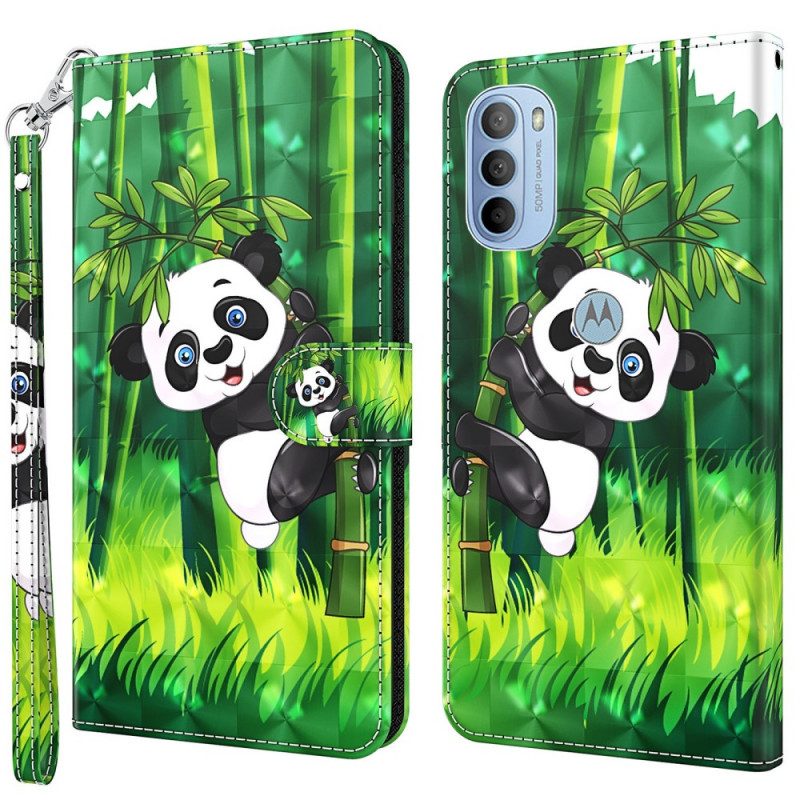 Folio-hoesje voor Moto G41 / G31 Panda En Bamboe