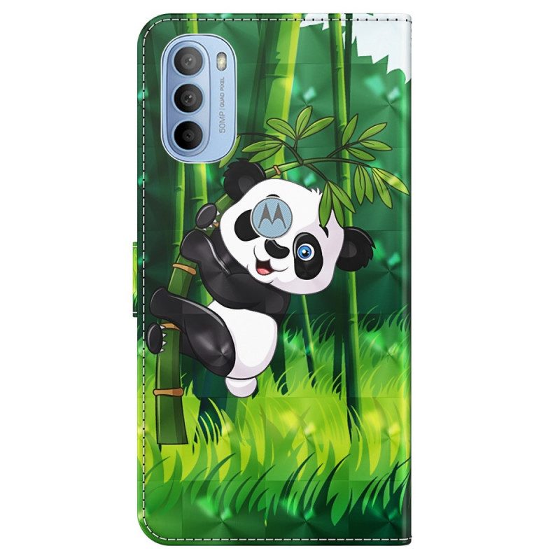 Folio-hoesje voor Moto G41 / G31 Panda En Bamboe