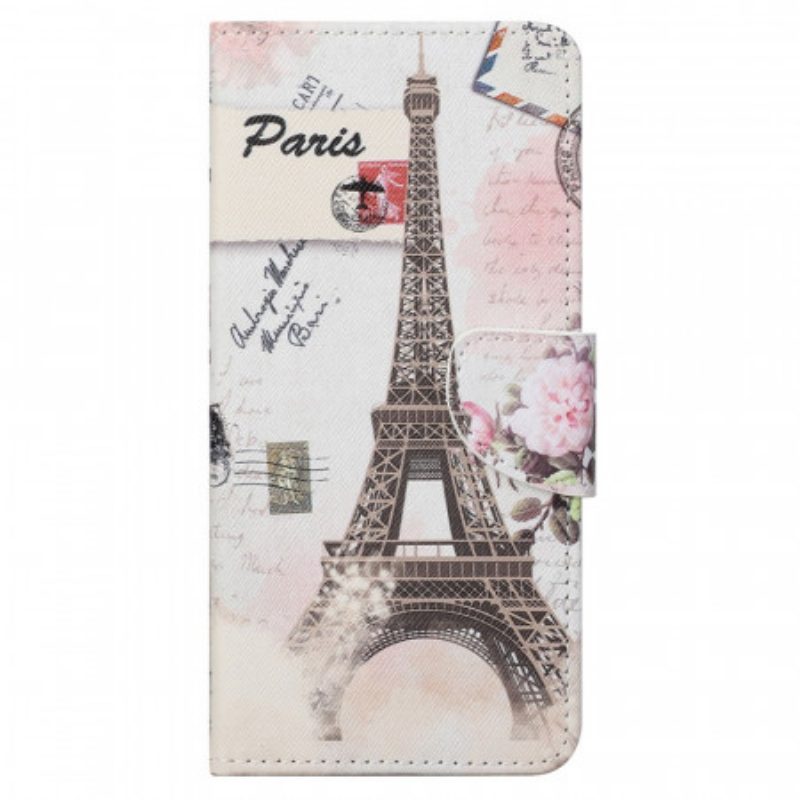 Folio-hoesje voor Moto G41 / G31 Retro Eiffeltoren