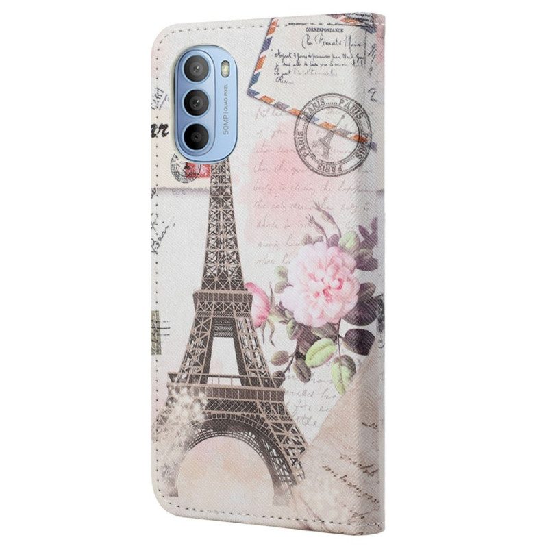 Folio-hoesje voor Moto G41 / G31 Retro Eiffeltoren