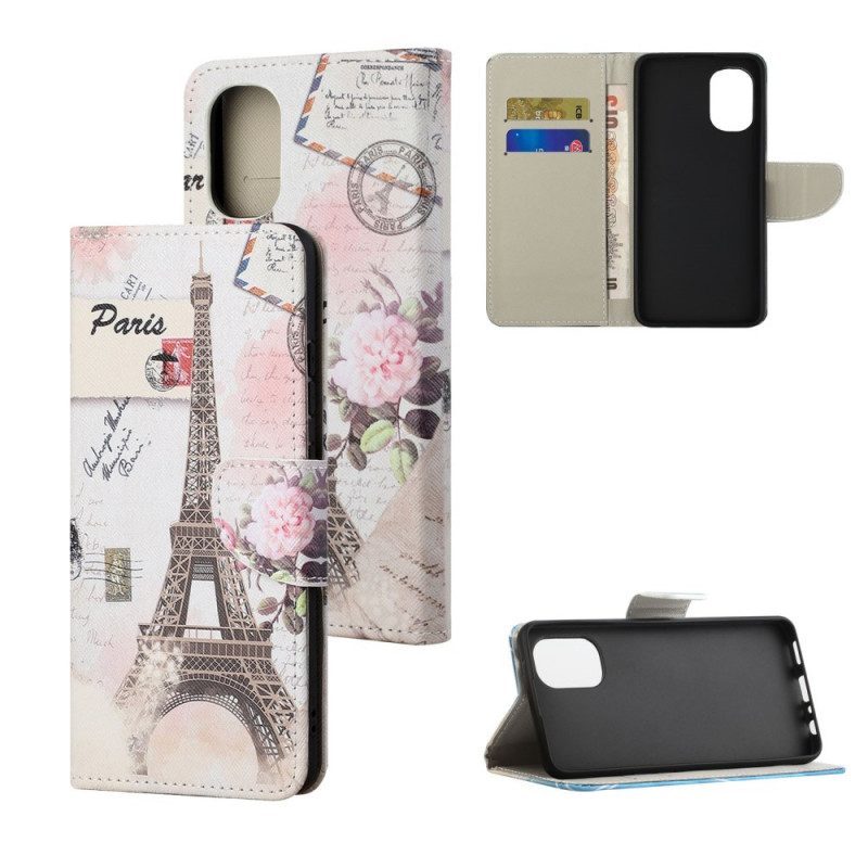 Folio-hoesje voor Moto G41 / G31 Retro Eiffeltoren