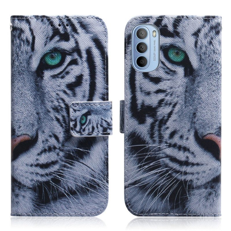 Folio-hoesje voor Moto G41 / G31 Tijger Gezicht
