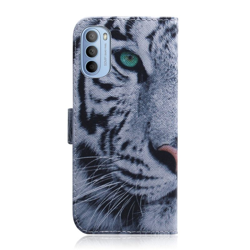 Folio-hoesje voor Moto G41 / G31 Tijger Gezicht