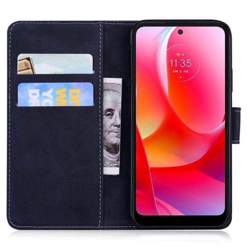 Folio-hoesje voor Moto G41 / G31 Tijger Gezicht Afdrukken