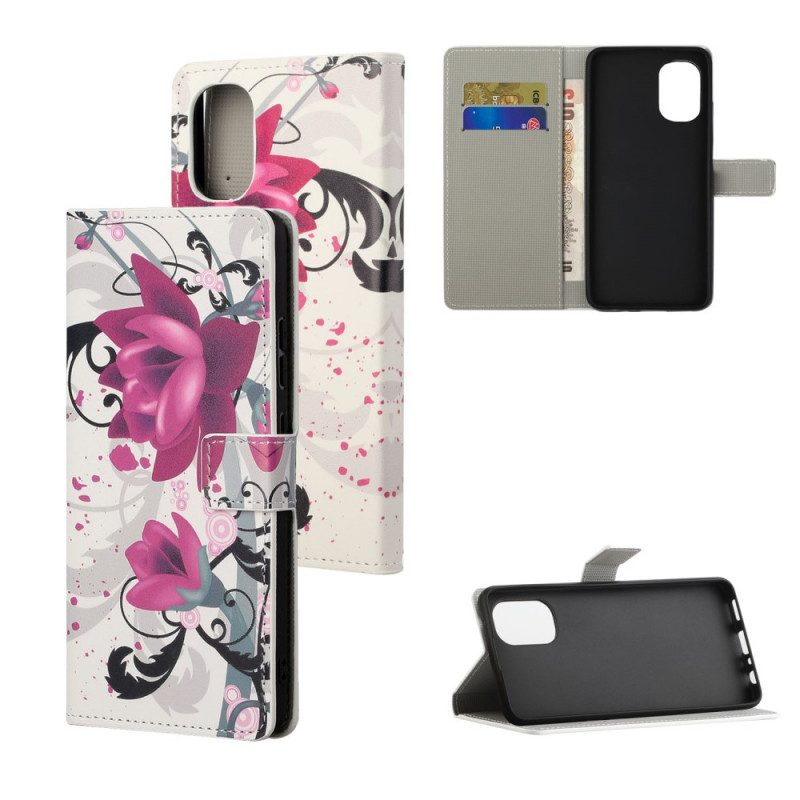 Folio-hoesje voor Moto G41 / G31 Tropische Bloemen