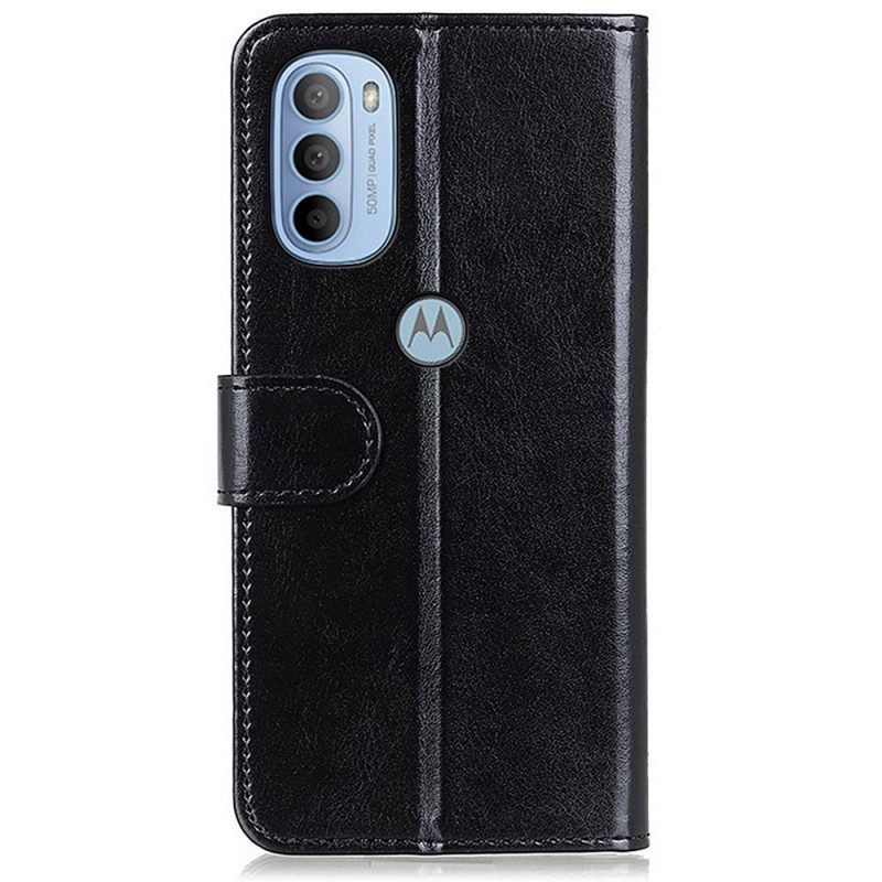 Leren Hoesje voor Moto G41 / G31 Bevroren Finesse