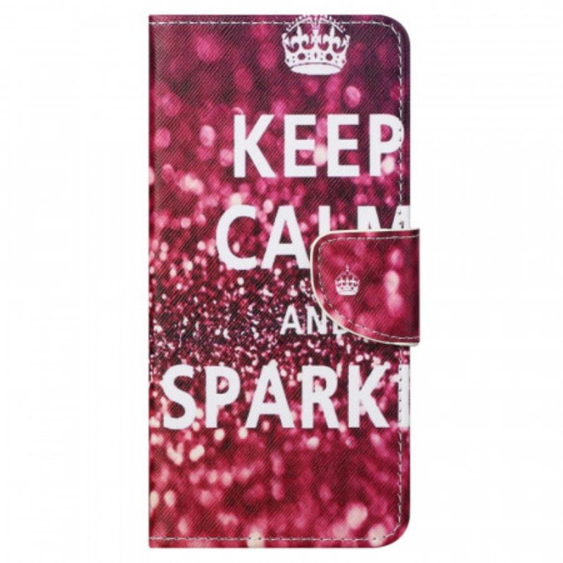 Leren Hoesje voor Moto G41 / G31 Blijf Kalm En Schitter