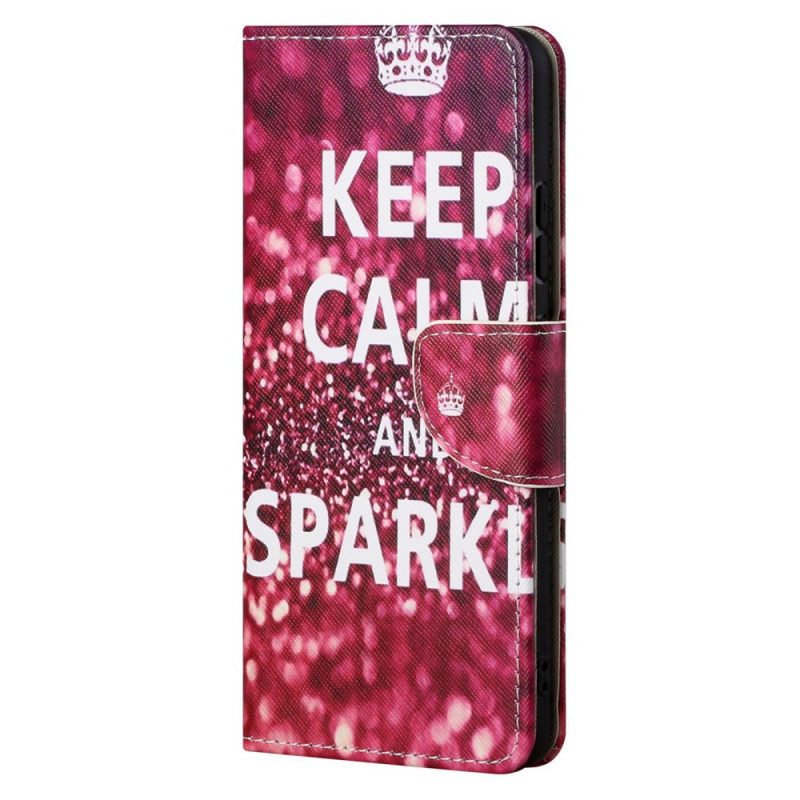 Leren Hoesje voor Moto G41 / G31 Blijf Kalm En Schitter