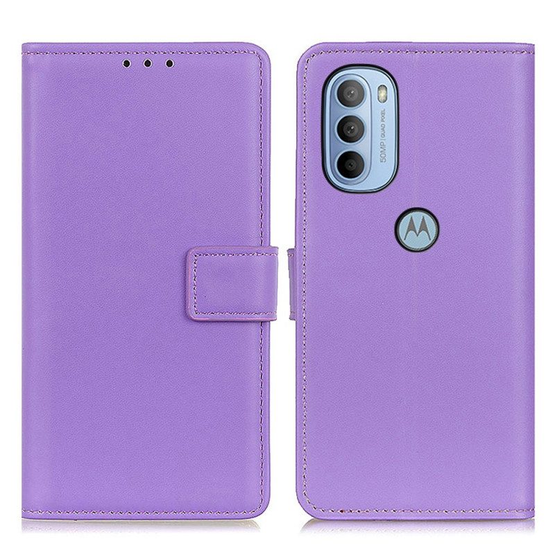 Leren Hoesje voor Moto G41 / G31 Effen Kunstleer