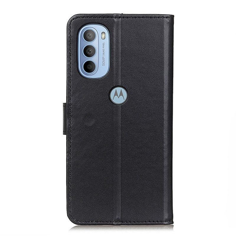 Leren Hoesje voor Moto G41 / G31 Effen Kunstleer