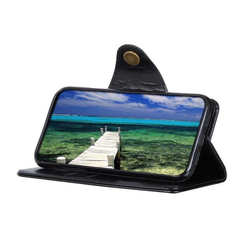Leren Hoesje voor Moto G41 / G31 Imitatieleren Lakknoop Khazneh