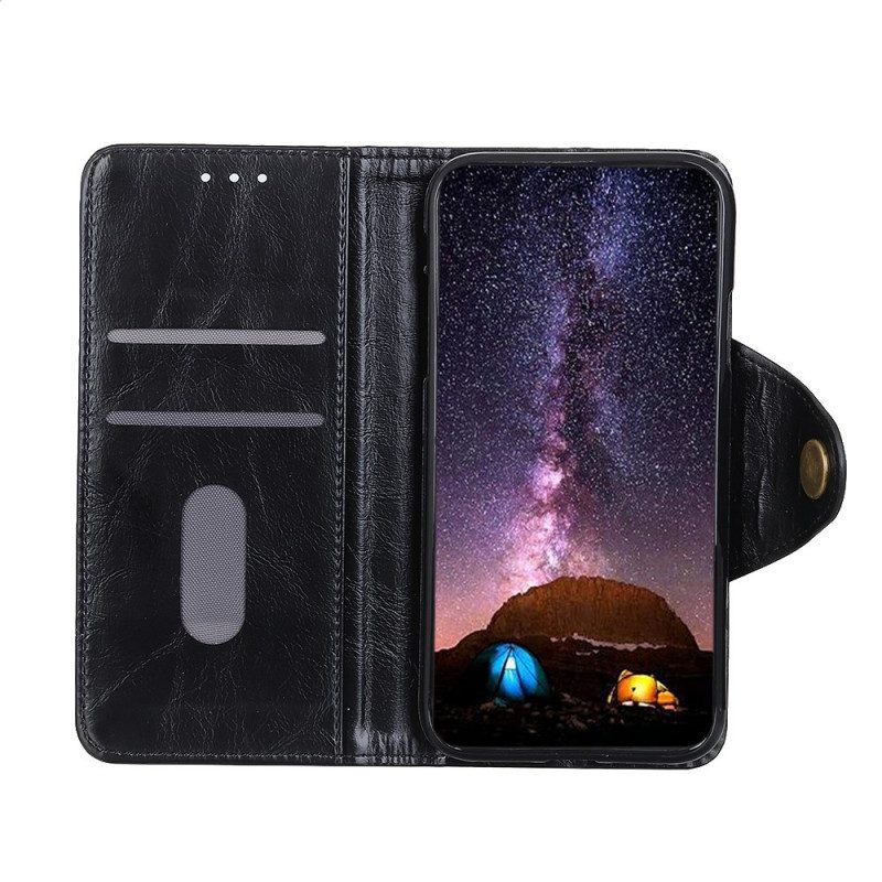 Leren Hoesje voor Moto G41 / G31 Imitatieleren Lakknoop Khazneh