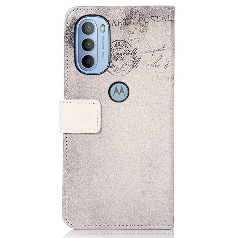 Leren Hoesje voor Moto G41 / G31 Reiziger Kat