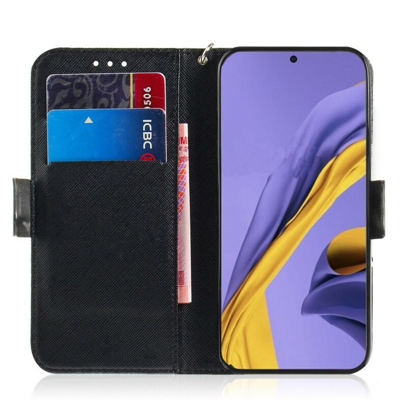 Folio-hoesje voor Samsung Galaxy A51 Met Ketting Meesterlijke Mandala Met Riem
