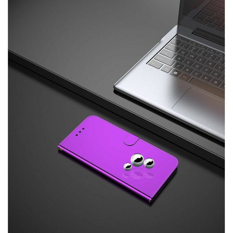 Folio-hoesje voor Samsung Galaxy A51 Spiegelhoes Van Imitatieleer