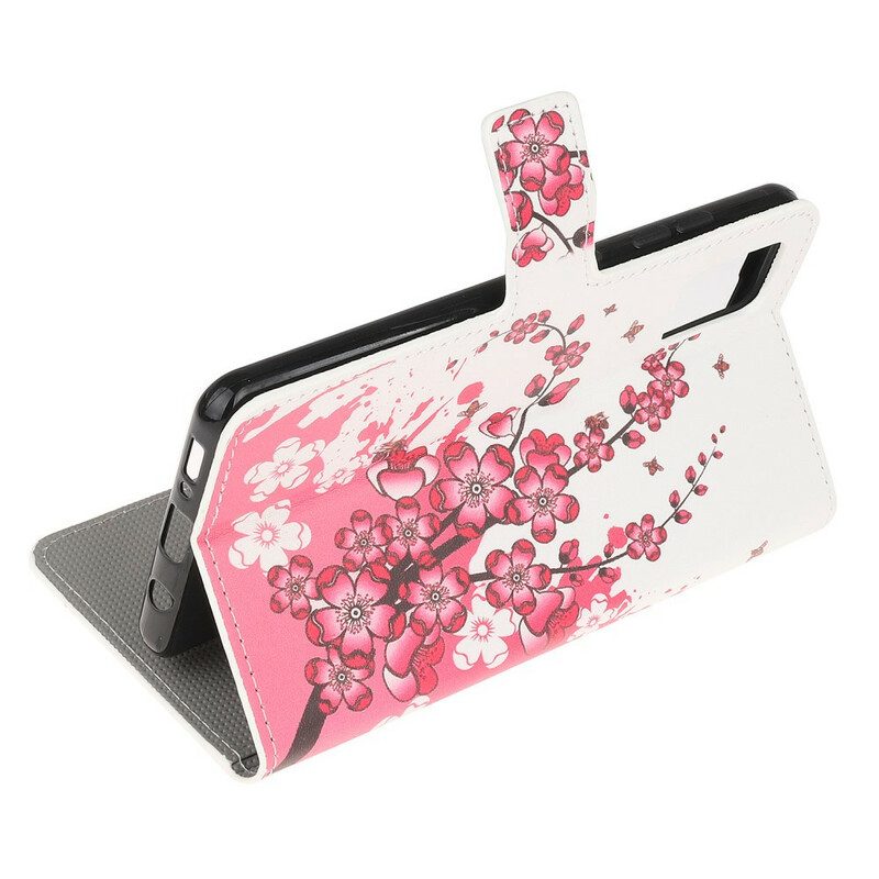 Folio-hoesje voor Samsung Galaxy A51 Tropische Bloemen